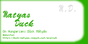 matyas duck business card